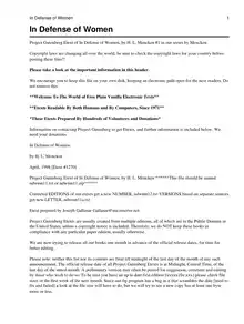 Cover of In Defense of Women